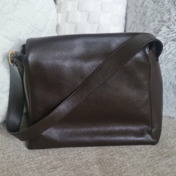 Loewe Chocolate Brown Leather Shoulder Bag Pony-Style Calfskin - Picture 2 of 10